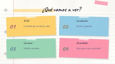 Exposición escolar en cuaderno, diapositiva 2 de 13