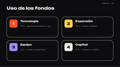 Startup pitch deck, slide 9 of 13