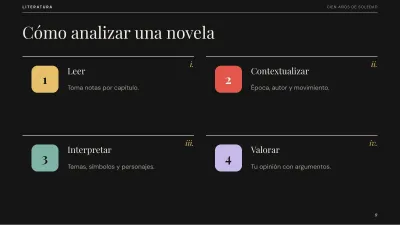 Literatura: análisis de una obra, diapositiva 9 de 13