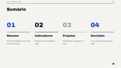 Relatório executivo de gestão, slide 2 de 14