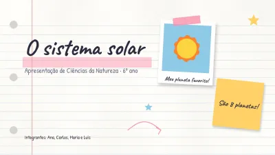 Apresentação escolar de caderno