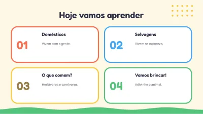 Aula infantil: os animais, slide 2 de 13