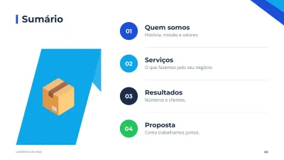 Apresentação institucional corporativa, slide 2 de 13