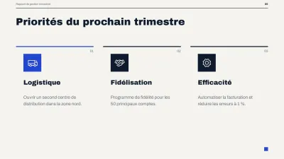 Rapport de gestion pour la direction, diapositive 5 sur 14