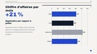 Rapport de gestion pour la direction, diapositive 7 sur 14