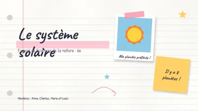 Exposé scolaire façon cahier