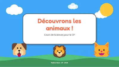 Cours pour enfants : les animaux