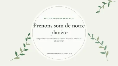Environnement et développement durable