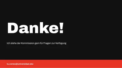 Minimalistische Abschlussverteidigung, Folie 12 von 13