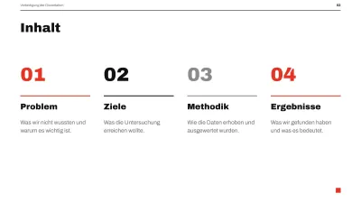 Minimalistische Abschlussverteidigung, Folie 2 von 13