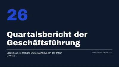 Management-Bericht für die Geschäftsleitung