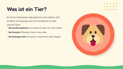 Kinderunterricht: Tiere, Folie 4 von 13