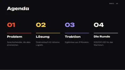 Pitch Deck für ein Startup, Folie 2 von 13
