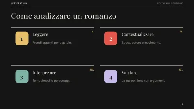 Letteratura: analisi di un’opera, diapositiva 9 di 13