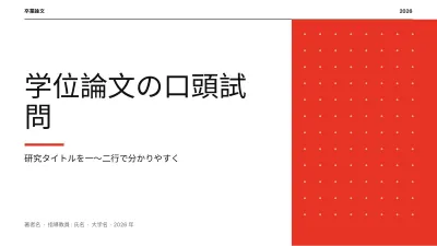 ミニマルな卒業論文発表
