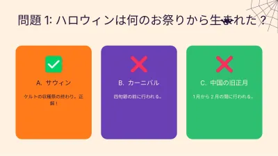 ハロウィン・クイズ、スライド5/13
