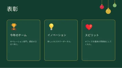 クリスマス:1年の振り返り、スライド5/13