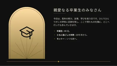 エレガントな卒業式、スライド4/13